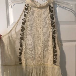 Gimmicks lace and tassel tank